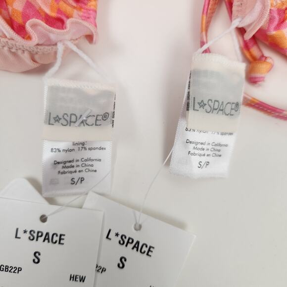 L*Space Bikini Set Maggie Top Roger Bitsy Bottom in Heat Waves Pink Small NWT - Picture 8 of 8